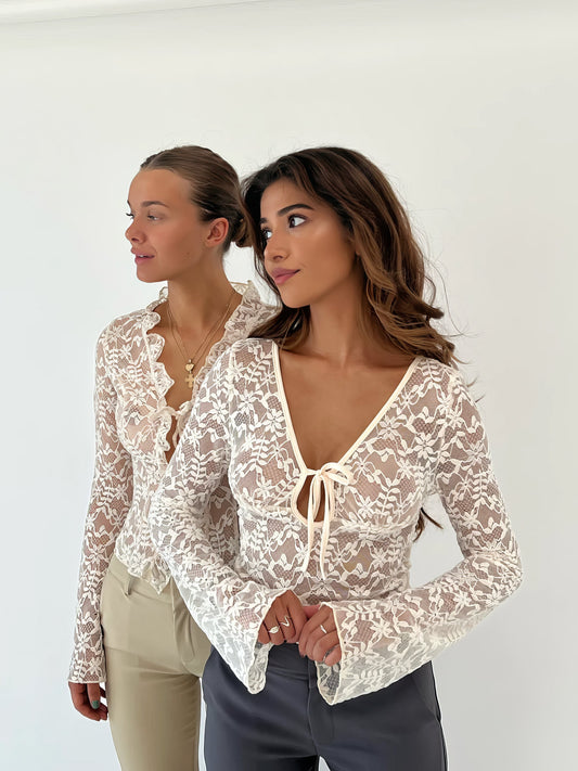 SOPHIA | BOW LACE TOP