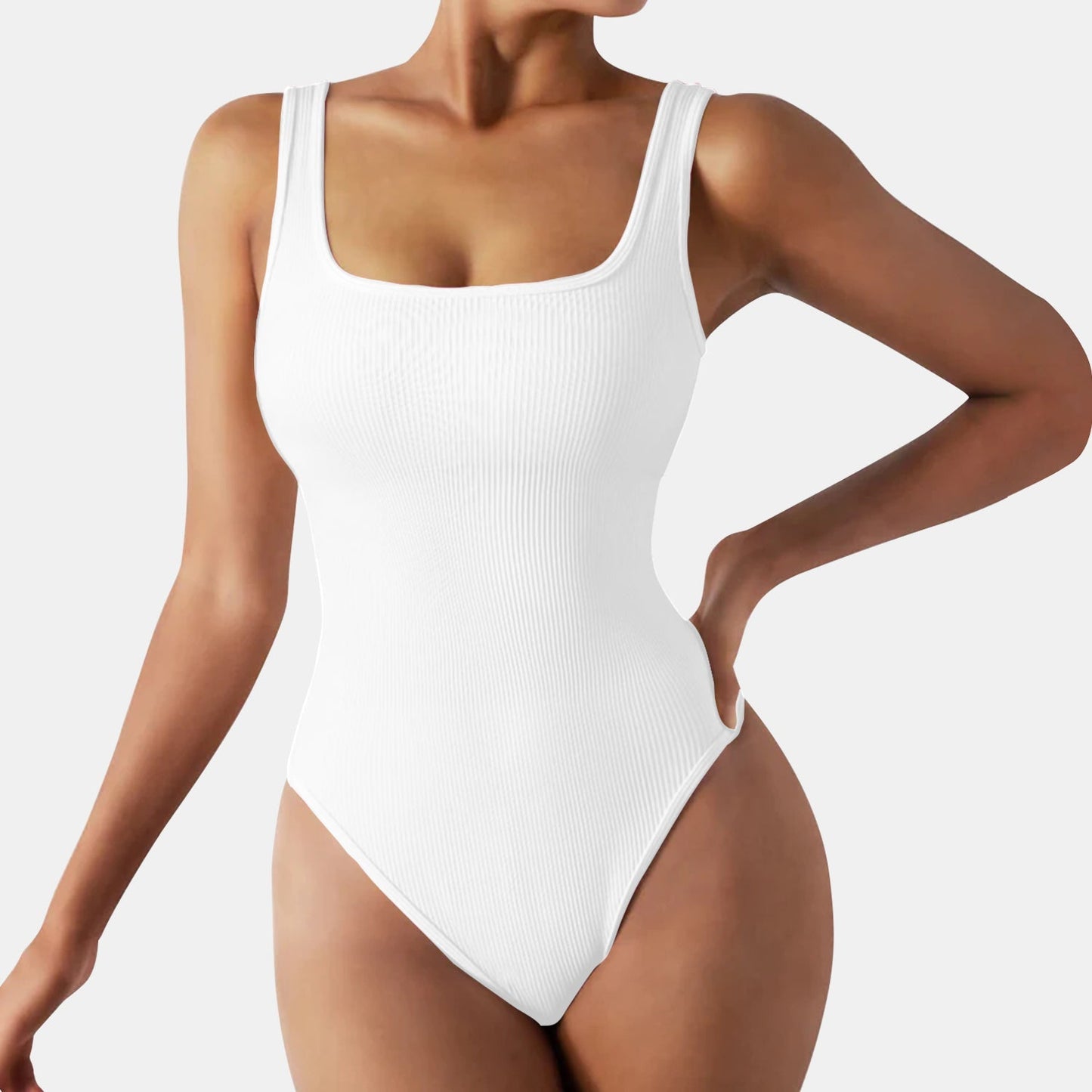 Ribbed Tank Cheeky Shapewear Bodysuit