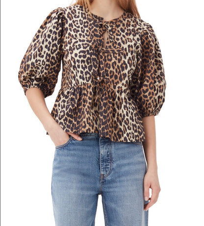 Leopard Print Bow Top