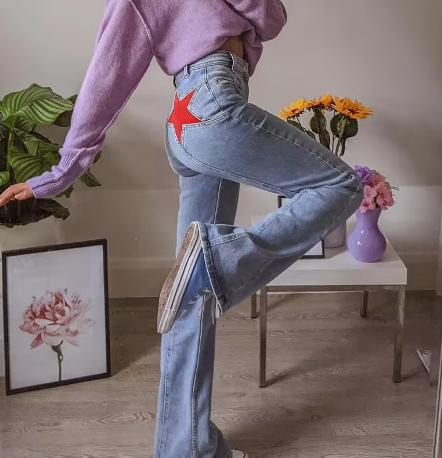 Evie Star Jeans - Oversized jeans met sterren