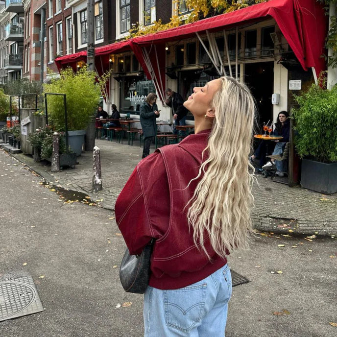 Faye | Leren Bomber Jas